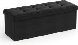 SONGMICS LSF077B01 Tárolós Ülőpad Fekete Műbőr Összecsukható (EUZ-LSF077B01V2)