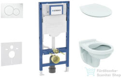 Geberit Duofix falra szerelhető WC szett, Ideal Standard Alpha WC soft close ülőkével, Geberit Sigma 01 alpesi fehér nyomólappal SANI11CD3100 (SANI11CD3100)