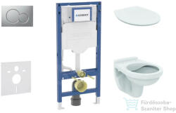 Geberit Duofix falra szerelhető WC szett, Ideal Standard Alpha WC soft close ülőkével, Geberit Sigma 01 matt króm nyomólappal SANI11CD2102 (SANI11CD2102)