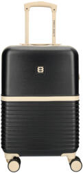 Enrico Benetti Princetown fekete-bézs 4 kerekű kabinbőrönd (Princetown-S-fekete-bezs-21000001-50)