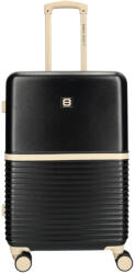 Enrico Benetti Princetown fekete 4 kerekű közepes bőrönd (Princetown-M-fekete-bezs-21000001-60)