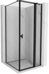 Mexen Mist T, zuhanykabin nyílóajtókkal, jobb oldali, 75 x 75 cm, 8 mm-es átlátszó üveg, fekete profil, 8A4T-075-075-70-70-P (8A4T-075-075-70-70-P)