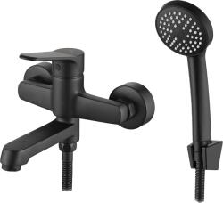 Kuchinox Atez, falra szerelhető kádcsaptelep kézizuhany készlettel, matt fekete, LAV-BTK_711D (LAV-BTK_711D)