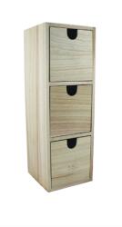  Fa komód 3 fiókos 11x11x32, 5cm natúr (11264)