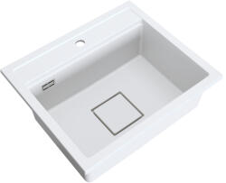 Gamma Quadro 5850, 1 rekeszes gránit mosogató 580x495x220 mm, fehér, GMA-ZLE000234 (GMA-ZLE000234)