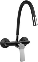 SAPHO Aqualine, SINTRA fali csaptelep 3/4", flexibilis karral, matt fekete/króm, SX013-70 (SX013-70)