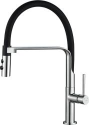Kuchinox Siluetto, magas mosogatós csaptelep elasztikus karral, króm-fekete matt, LAV-BQU_778D (LAV-BQU_778D)