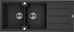 Laveo Canaria, 2 rekeszes gránit mosogató 1160x500x207 mm, fekete pettyes, LAV-SPC_721T (LAV-SPC_721T)