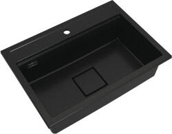 Gamma Quadro 7050, 1 rekeszes gránit mosogató 700x500x220 mm, fekete-arany, GMA-ZLE000239 (GMA-ZLE000239)