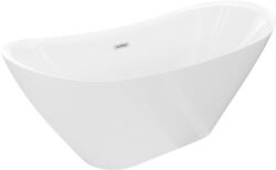 Mexen Lotos, szabadon álló kád 140 x 75 cm, fehér, szálcsiszolt nikkel túlfolyó, 52051407700-97 (52051407700-97)