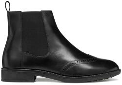 Geox bőr csizma D JAYLON 2 fekete, lapos talpú, D56QAA 043NH C9999 - fekete Női 37