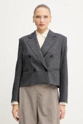 BOSS Orange gyapjú kabát - sötétkék 36