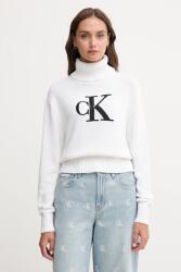 Calvin Klein pulóver fehér, garbónyakú, LV047D354G - fehér M