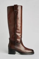 Karl Lagerfeld bőr csizma BROOKLYN barna, enyhén téliesített, magassarkú, KL41790W - barna Női 41