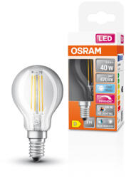OSRAM LED izzó P45 gömb alakú E14 3.4W = 40W 470lm 4000K CRI90 Semleges 300° Izzószálas, szabályozható fényerejű SUPERSTAR PLUS CLASSIC Osram (4058075603172)