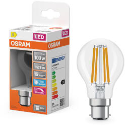 OSRAM LED izzó A60 B22d 11W = 100W 1521lm 6500K Hideg 300° Dimmelhető Retrofit Filament CLASSIC Osram (4058075654235)