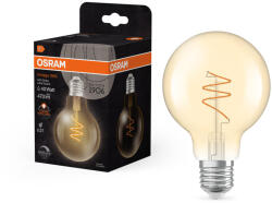 OSRAM LED dekoratív izzó G80 gömb alakú E27 4, 9 W = 40 W 470 lm 2200 K Meleg CRI90 300° Szabályozható borostyánszínű Vintage 1906 Osram (4058075836822)