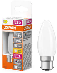 OSRAM LED izzó B35 gyertya B22d 3.4W = 40W 470lm 2700K Meleg CRI90 300° Izzószálas, szabályozható fényerejű SUPERSTAR PLUS CLASSIC Osram (4058075602816)