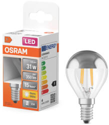 OSRAM LED izzó P45 gömb alakú E14 4W = 31W 350lm 2700K Meleg 300° Ezüst Retrofit Filament CLASSIC Osram (4058075447134)