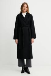 Tommy Hilfiger gyapjú kabát fekete, WW0WW47286 - fekete 40