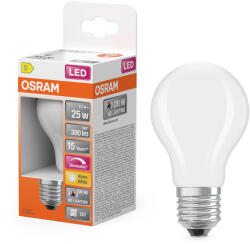 OSRAM LED izzó A60 E27 2.2W = 25W 300lm Meleg 2700K CRI90 300° Izzószálas, szabályozható fényerejű SUPERSTAR PLUS CLASSIC Osram (4099854084072)