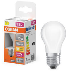 OSRAM LED izzó P45 gömb alakú E27 2.2W = 25W 300lm Meleg 2700K CRI90 300° Izzószálas, szabályozható fényerejű SUPERSTAR PLUS CLASSIC Osram (4099854084195)