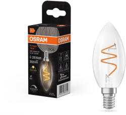OSRAM LED dekoratív izzó B35 gyertya E14 3.1W = 28W 300lm 2700K Meleg CRI90 300° Izzószálas, szabályozható fényerővel Vintage 1906 Osram (4058075836709)