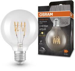 OSRAM LED dekoratív izzó G80 gömb alakú E27 4, 8 W = 40 W 470 lm 2700 K Meleg 320° Izzószálas, szabályozható fényerővel Vintage 1906 Osram (4099854075704)