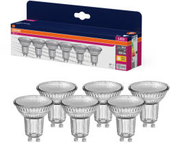 OSRAM 6x LED izzó PAR16 reflektor GU10 4.3W = 50W 350lm 2700K Meleg 36° VALUE Osram (4099854334443)