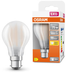 OSRAM LED izzó A60 B22d 7.5W = 75W 1055lm 2700K Meleg 300° Retrofit Filament CLASSIC Osram (4058075592735)