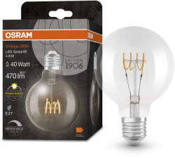 OSRAM LED dekoratív izzó G95 gömb alakú E27 4, 8 W = 40 W 470 lm 2700 K Meleg 320° Izzószálas, szabályozható fényerővel Vintage 1906 Osram (4099854075681)