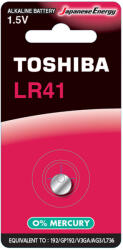Toshiba LR41 1, 5 V speciális alkáli akkumulátor buborékfólia 1 db (TOSBAT0525)
