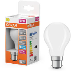 OSRAM LED izzó A60 B22d 11W = 100W 1521lm Hideg 6500K Hideg 300° Szabályozható Retrofit Filament CLASSIC Osram (4058075654259)