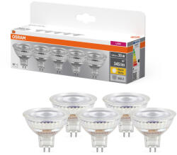 OSRAM 5x LED izzó MR16 reflektor GU5.3 3.8W = 35W 345lm 2700K meleg fehér 12V 36°-os foglalat Osram (4099854334337)