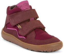 Froddo Ghete barefoot pentru fete Froddo TEX AUTUMN Bordeaux Froddo G3110266-7 | ghete pentru copii cu închidere Velcro | încălțăminte din piele cu membrană și talpă flexibilă - 33