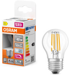 OSRAM LED izzó P45 gömb alakú E27 3.4W = 40W 470lm 4000K Semleges CRI90 300° Izzószálas, szabályozható fényerővel SUPERSTAR PLUS CLASSIC Osram (4058075603097)