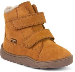 Froddo ghete de iarnă barefoot pentru copii ZERU TEX FURRY Cognac G2110151-2 | ghete de iarnă pentru copii cu închidere cu arici | încălțăminte din piele cu membrană și talpă flexibilă - 25
