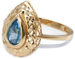 Ékszershop Kék köves vésett csepp arany gyűrű (1319962)