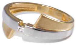 Ékszershop Bicolor köves matt fantázia arany gyűrű (1312501)