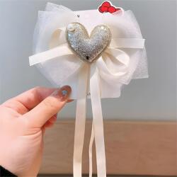 HARAHU Agrafă decorativă pentru păr Heart - Albă KP38386