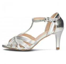 Filippo Sandale dama, argintiu, elegante, din piele ecologica, cu toc, Filippo DS4301-23-SI-Argintiu (Marime: 39) (DS4301-23-SI-Argintiu-39)