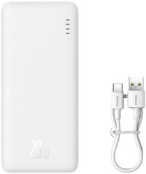 Baseus Airpow 20W 10000mAh Power Bank with Baseus Simple Series USB-A - USB-C 30 cm Cable, fehér