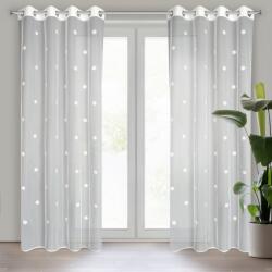 Takoy Perdea pentru copii ELSA 140x250 cm cu flori brodate cu fir pufos, pe inele 140 x 250 cm