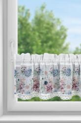 Takoy Perdea din vitraliu DORA din etamină decorată cu imprimeu de flori și dantelă 30x150 cm 150 x 30 cm