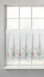 Takoy Perdea vitraliu din etamină decorată cu imprimeu de flori și dantelă de 150 x 60 cm