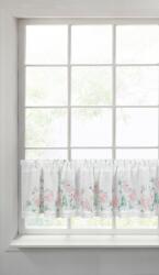 Takoy Perdea vitraliu din etamină decorată cu imprimeu de flori și dantelă de 150 x 30 cm