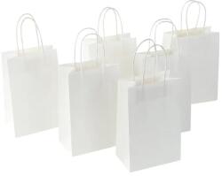 Szidibox Karton Sodrottfüles papírtáska, papírszatyor 22x28+10cm fehér (SZID-01621)