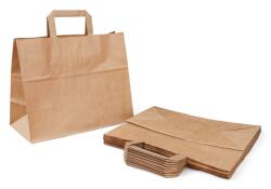 Szidibox Karton Papírtáska szalagfüles, papírszatyor 32x27+17cm barna, fekvő 100db/csomag (SZID-02530)