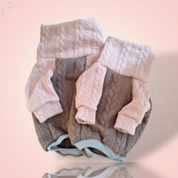  Púder/Barna vastag kutyapulóver (HR543193)