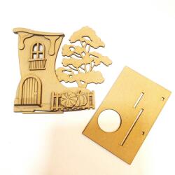  Csizmaház, talpas, MDF. Mérete: 14, 5x16, 5 cm